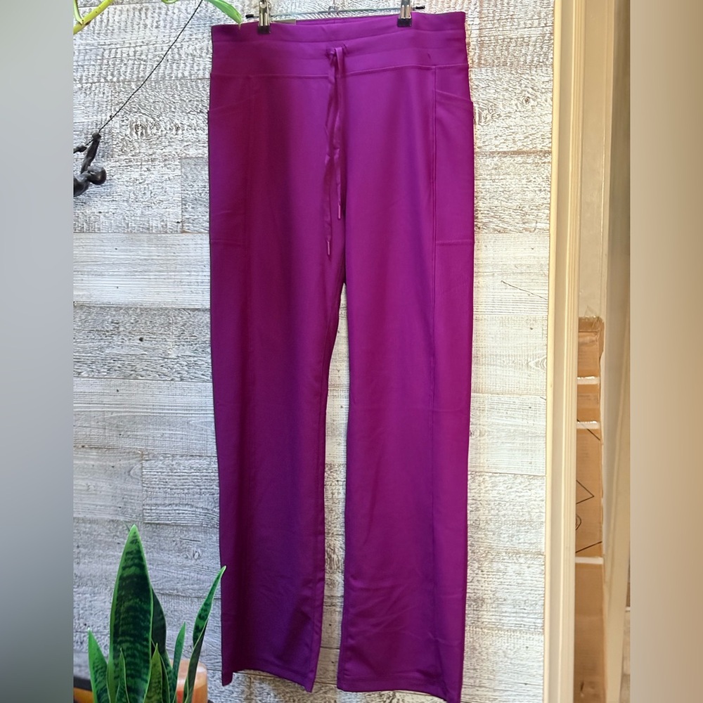 🏷 32 Degrees | NWT High-Rise Ribbed Stretchy Athletic Flare Pants - XL, Magenta